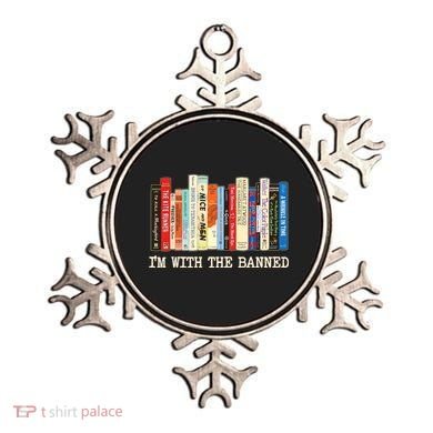 I'm With The Banned Read Banned Books Ornament