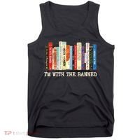 I'm With The Banned Read Banned Books Tank Top thumb 0