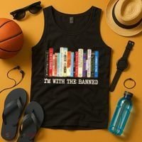 I'm With The Banned Read Banned Books Tank Top thumb 4