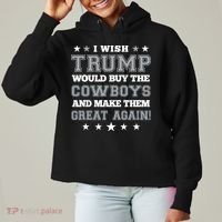 I Wish Trump And Make The Cowboys Great Again Ladies Heavyweight Boxy Pullover Hoodie thumb 0