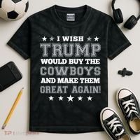 I Wish Trump And Make The Cowboys Great Again Kids Tie-Dye T-Shirt thumb 2