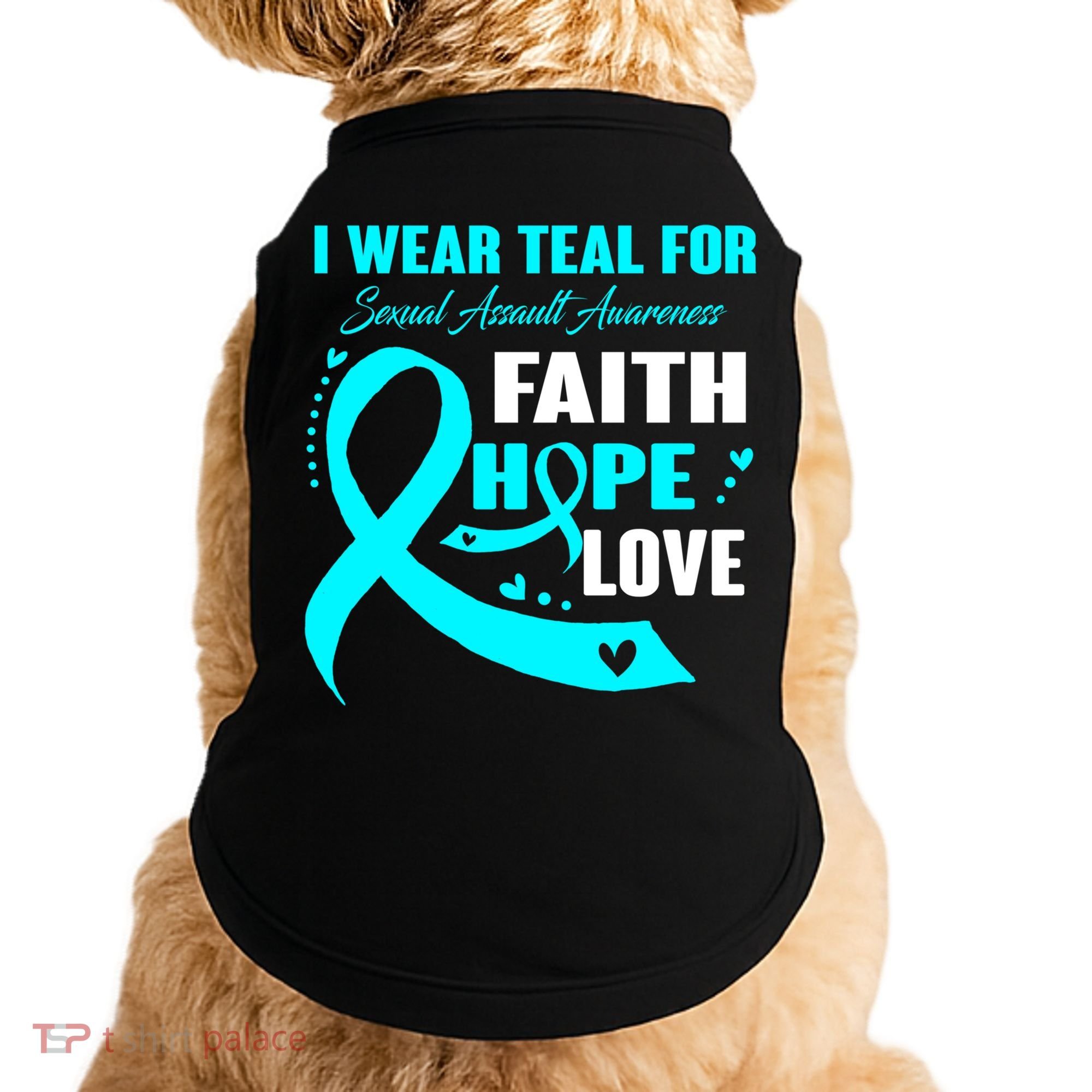 I Wear Teal For Sexual Assault Awareness Funny Gift Doggie Tank