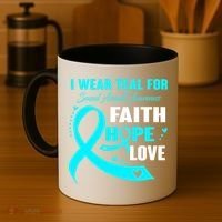 I Wear Teal For Sexual Assault Awareness Funny Gift Coffee Mug thumb 4