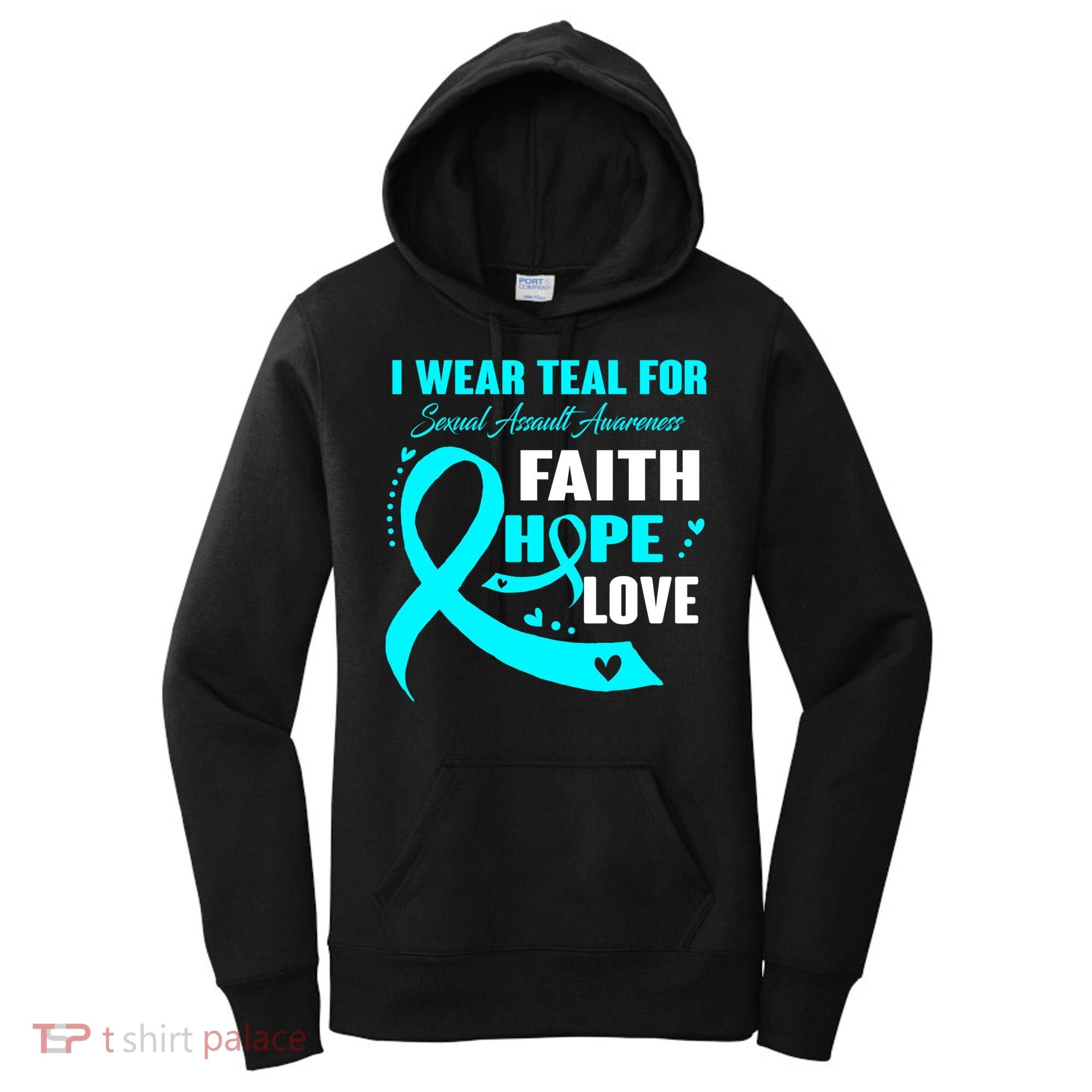 I Wear Teal For Sexual Assault Awareness Funny Gift Women's Hoodie