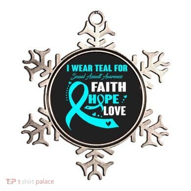 I Wear Teal For Sexual Assault Awareness Funny Gift Ornament