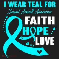 I Wear Teal For Sexual Assault Awareness Funny Gift Hat thumb 2