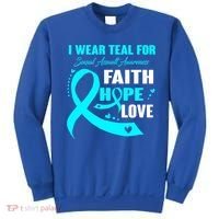 I Wear Teal For Sexual Assault Awareness Funny Gift Sweatshirt thumb 0