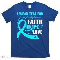 I Wear Teal For Sexual Assault Awareness Funny Gift T-Shirt thumb 0