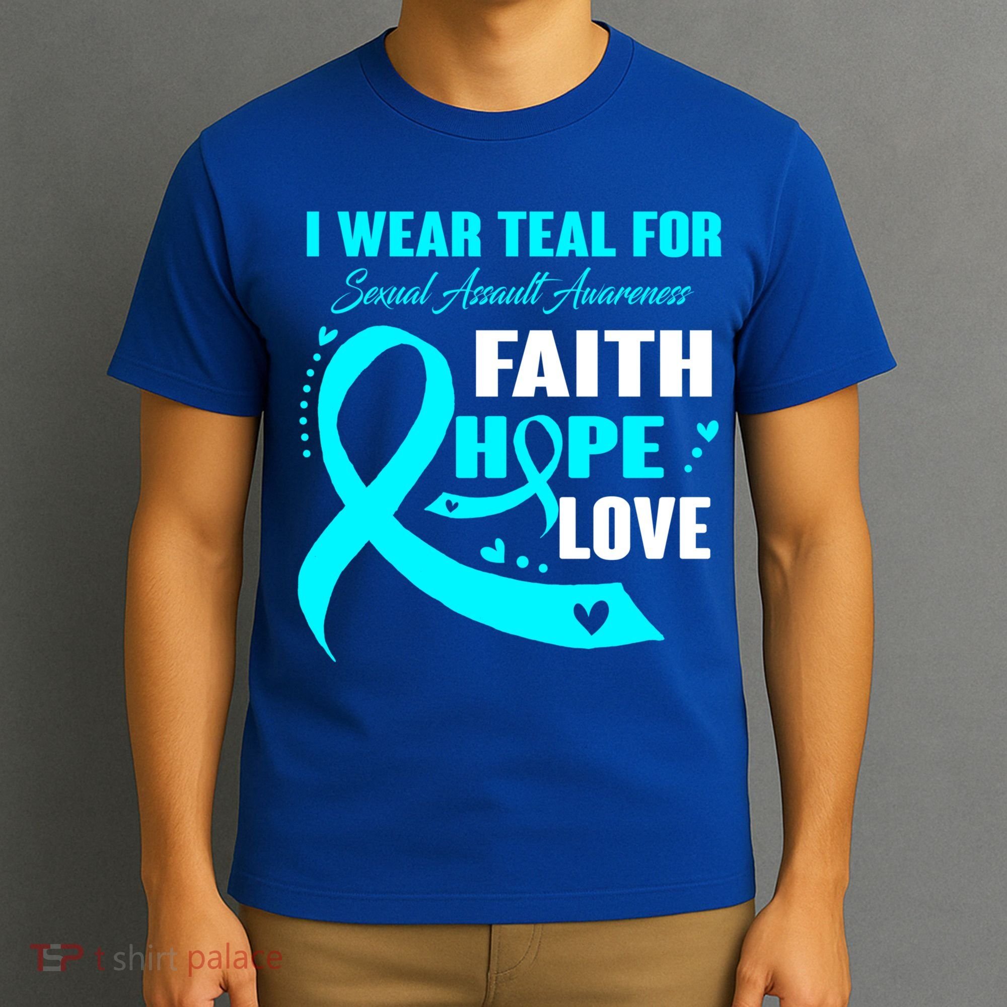 I Wear Teal For Sexual Assault Awareness Funny Gift T-Shirt