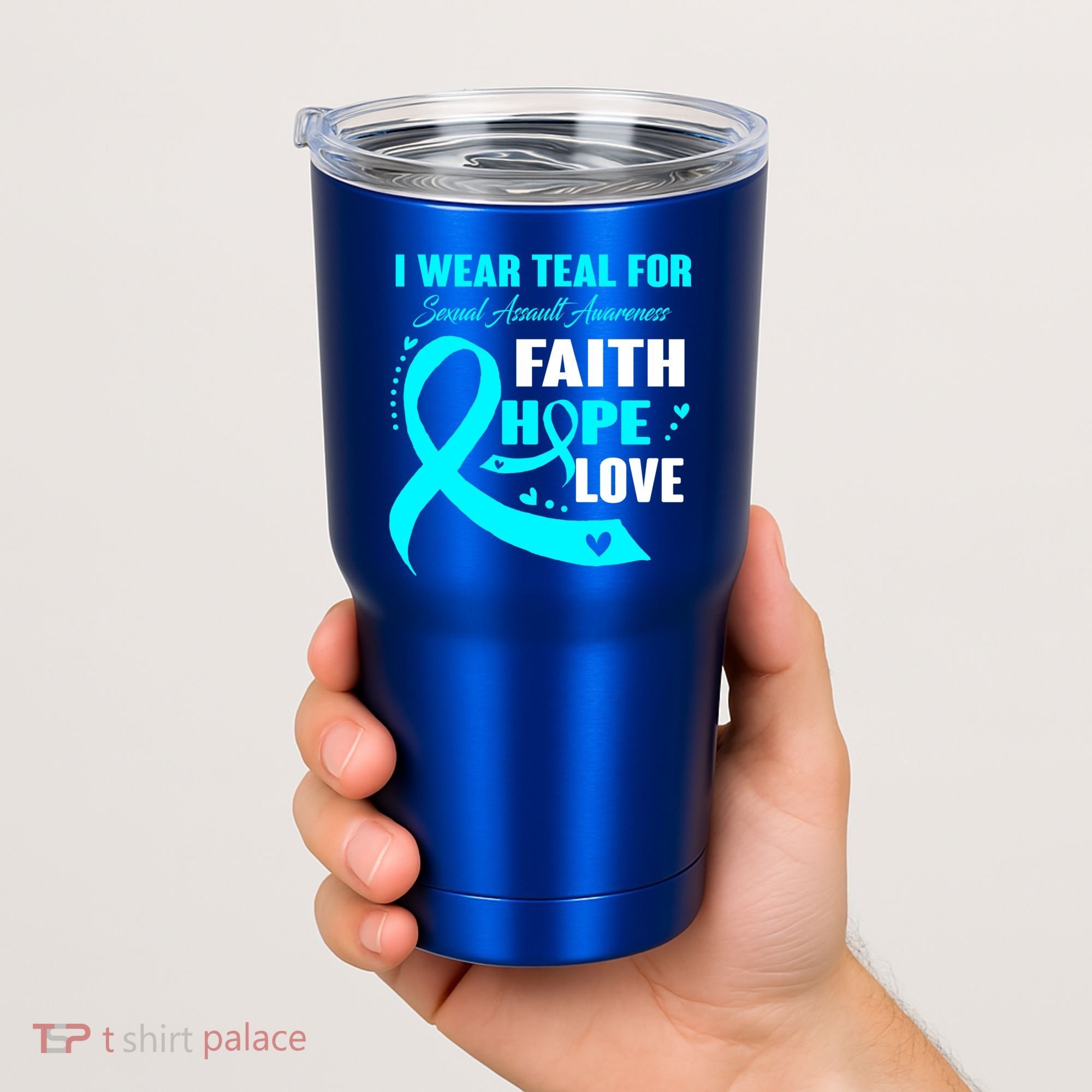 I Wear Teal For Sexual Assault Awareness Funny Gift Tumbler
