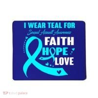 I Wear Teal For Sexual Assault Awareness Funny Gift Mousepad thumb 0