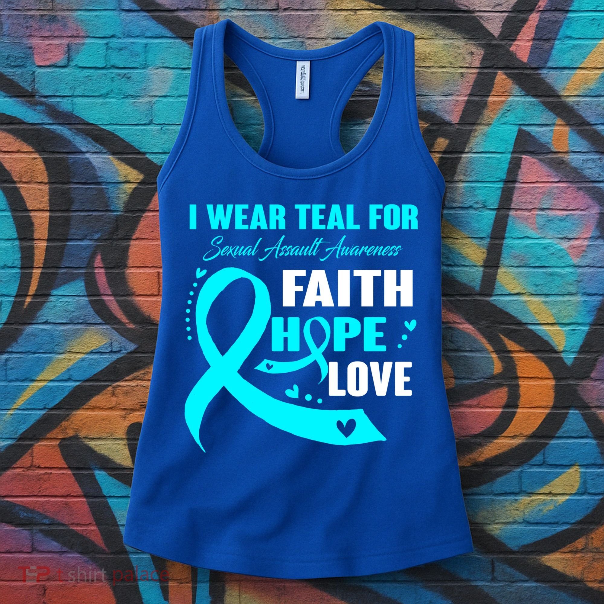 I Wear Teal For Sexual Assault Awareness Funny Gift Women's Tank Top