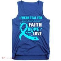 I Wear Teal For Sexual Assault Awareness Funny Gift Tank Top thumb 0