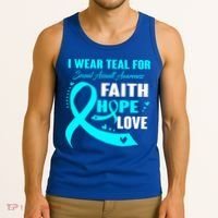 I Wear Teal For Sexual Assault Awareness Funny Gift Tank Top thumb 3