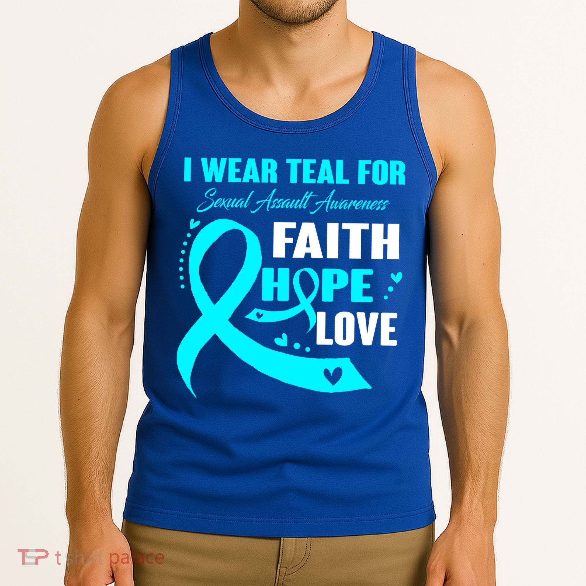 I Wear Teal For Sexual Assault Awareness Funny Gift Tank Top