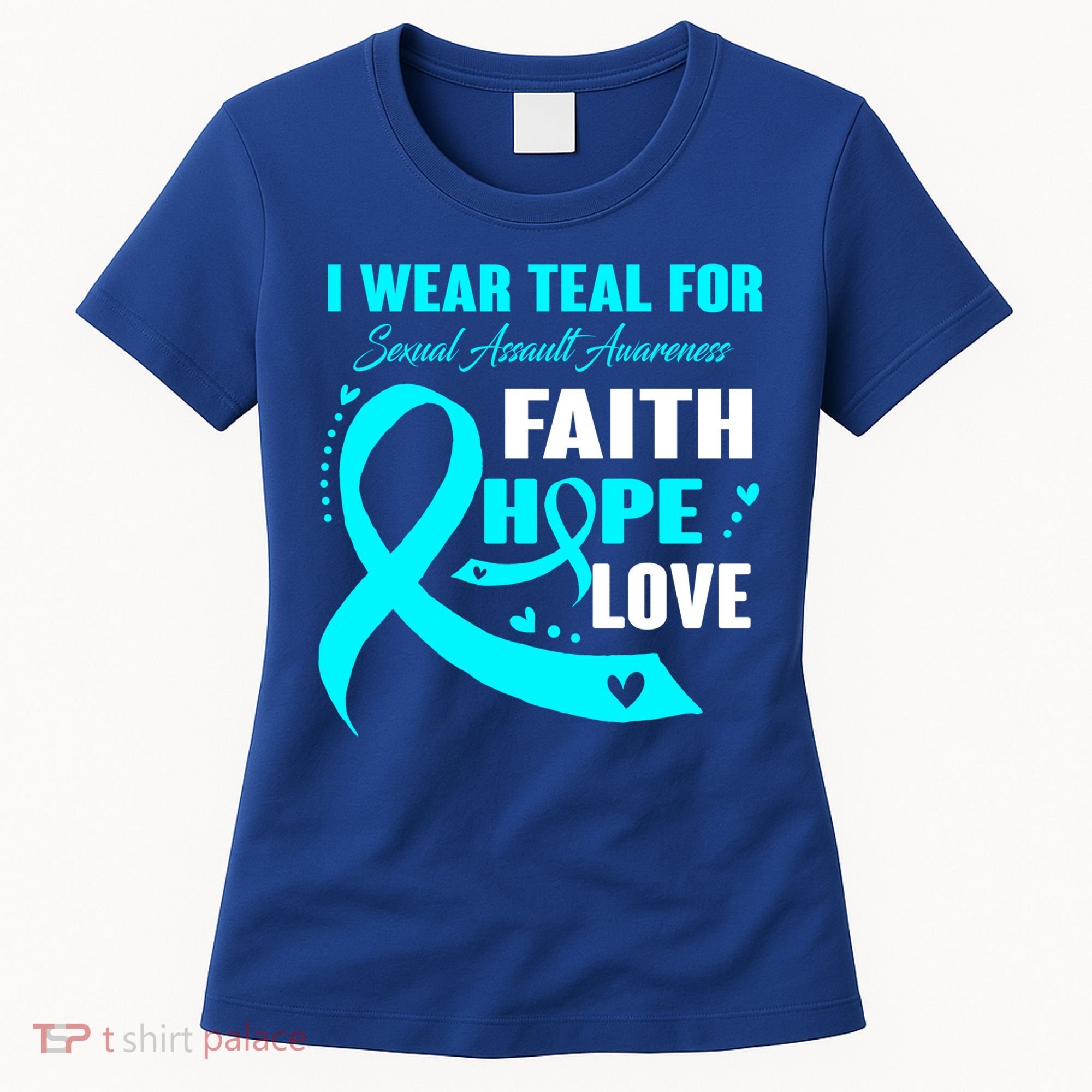 I Wear Teal For Sexual Assault Awareness Funny Gift Women's T-Shirt