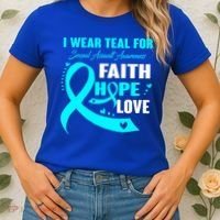 I Wear Teal For Sexual Assault Awareness Funny Gift Women's T-Shirt thumb 2