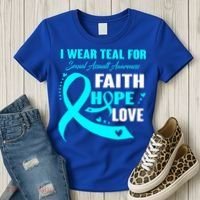 I Wear Teal For Sexual Assault Awareness Funny Gift Women's T-Shirt thumb 3
