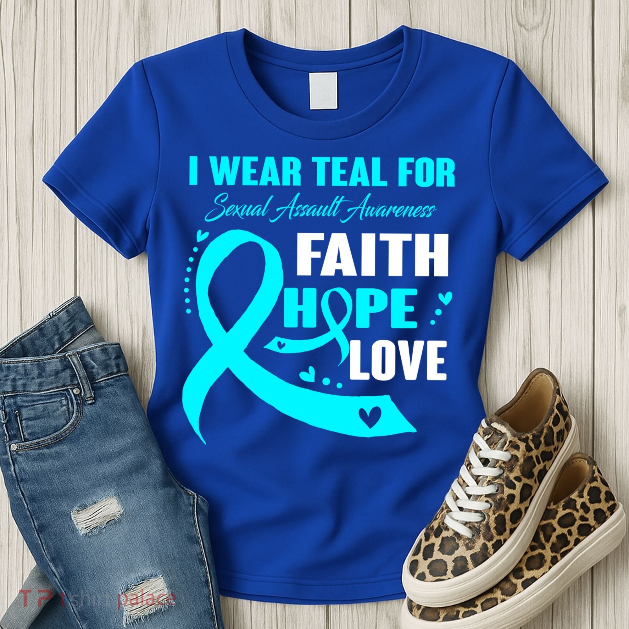 I Wear Teal For Sexual Assault Awareness Funny Gift Women's T-Shirt