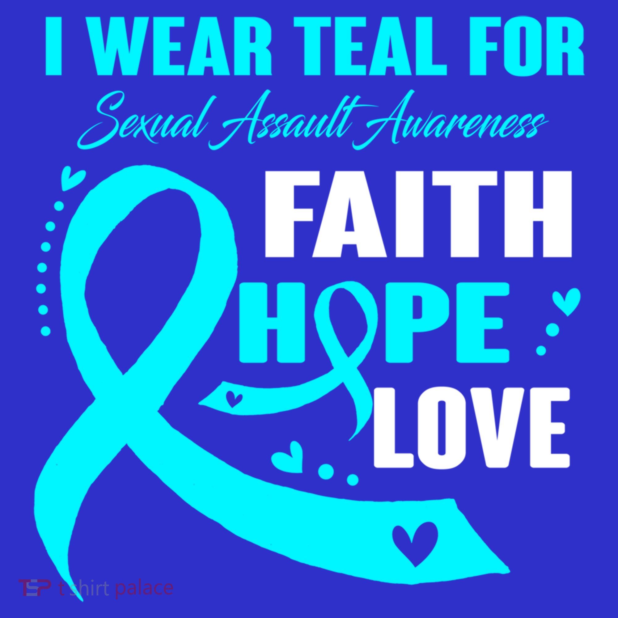 I Wear Teal For Sexual Assault Awareness Funny Gift Women's T-Shirt