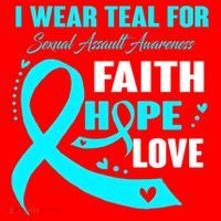 I Wear Teal For Sexual Assault Awareness Funny Gift Santa Hat thumb 1
