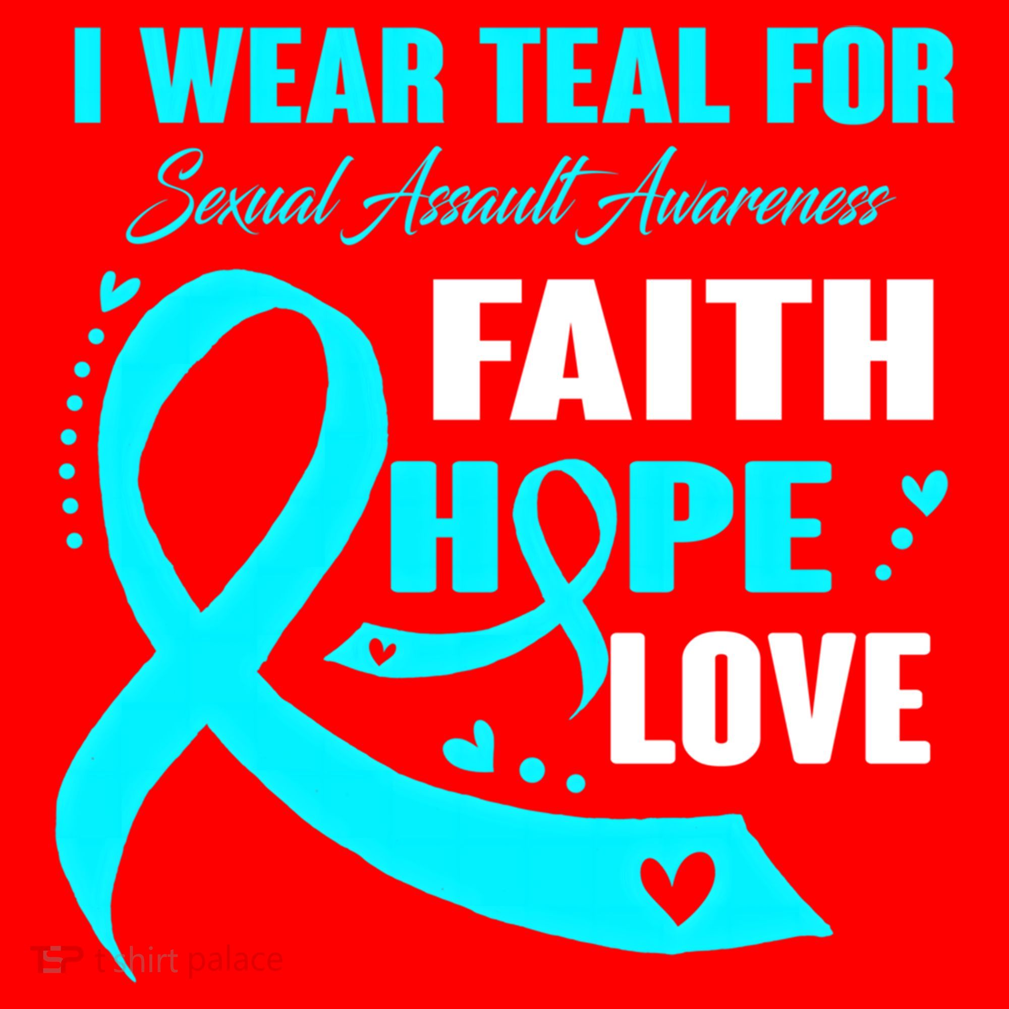 I Wear Teal For Sexual Assault Awareness Funny Gift Santa Hat