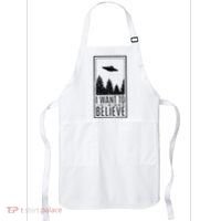 I Want To Believe Ufo Believer Alien Conspiracy Apron thumb 0