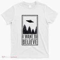 I Want To Believe Ufo Believer Alien Conspiracy T-Shirt thumb 0