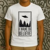I Want To Believe Ufo Believer Alien Conspiracy T-Shirt thumb 3