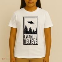 I Want To Believe Ufo Believer Alien Conspiracy T-Shirt thumb 4