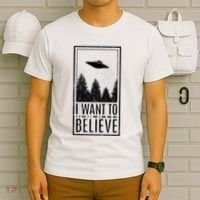 I Want To Believe Ufo Believer Alien Conspiracy T-Shirt thumb 6