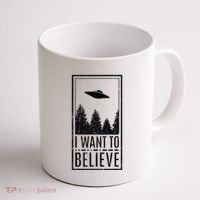 I Want To Believe Ufo Believer Alien Conspiracy Coffee Mug thumb 1