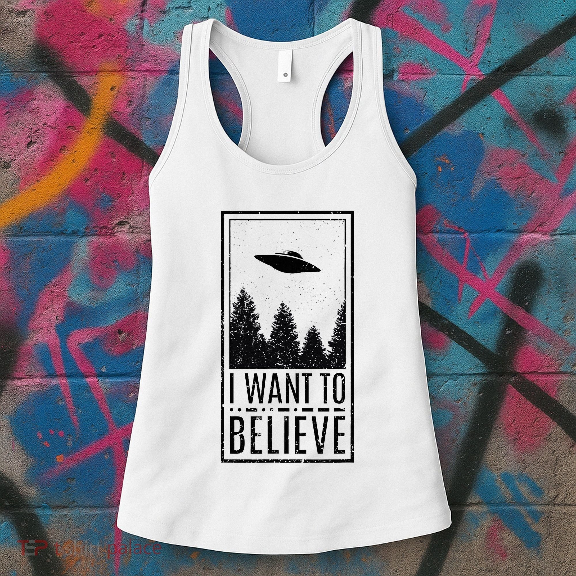 I Want To Believe Ufo Believer Alien Conspiracy Women's Tank Top