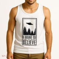 I Want To Believe Ufo Believer Alien Conspiracy Tank Top thumb 3