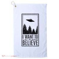 I Want To Believe Ufo Believer Alien Conspiracy Golf Towel thumb 0