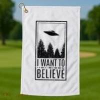 I Want To Believe Ufo Believer Alien Conspiracy Golf Towel thumb 1