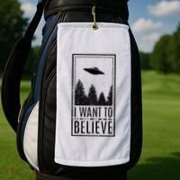 I Want To Believe Ufo Believer Alien Conspiracy Golf Towel thumb 2