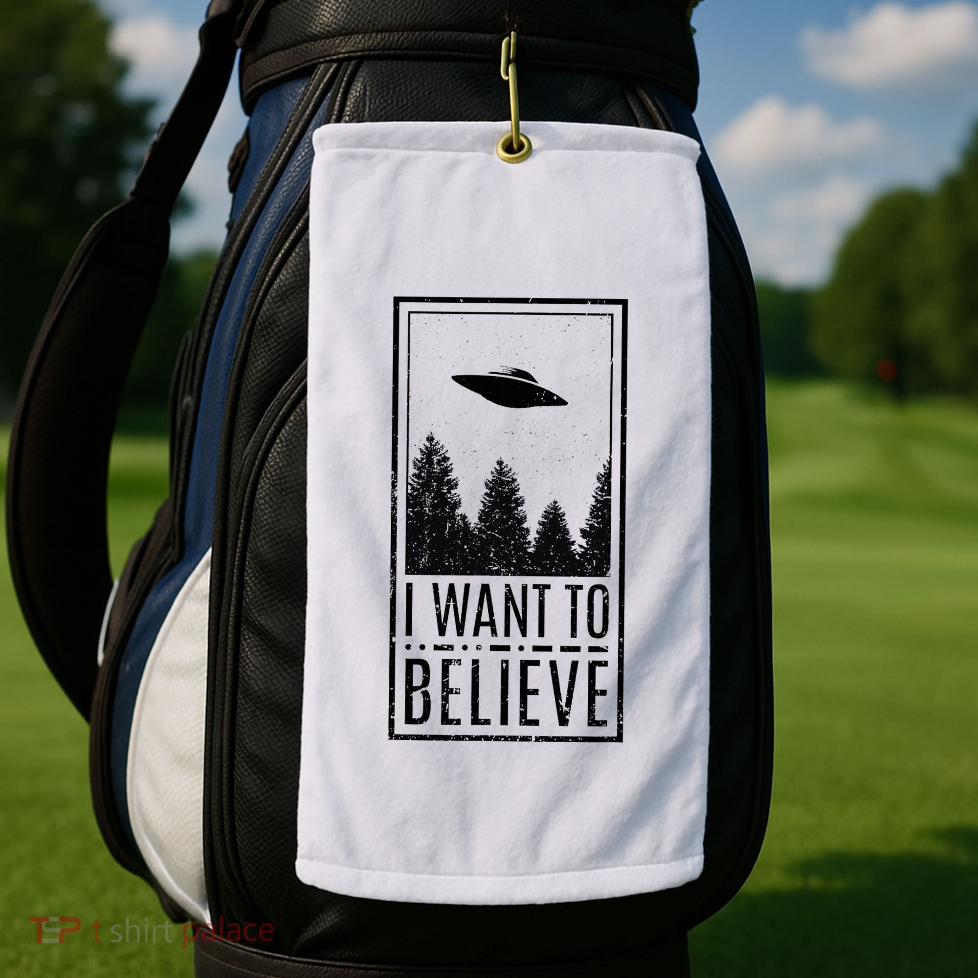 I Want To Believe Ufo Believer Alien Conspiracy Golf Towel