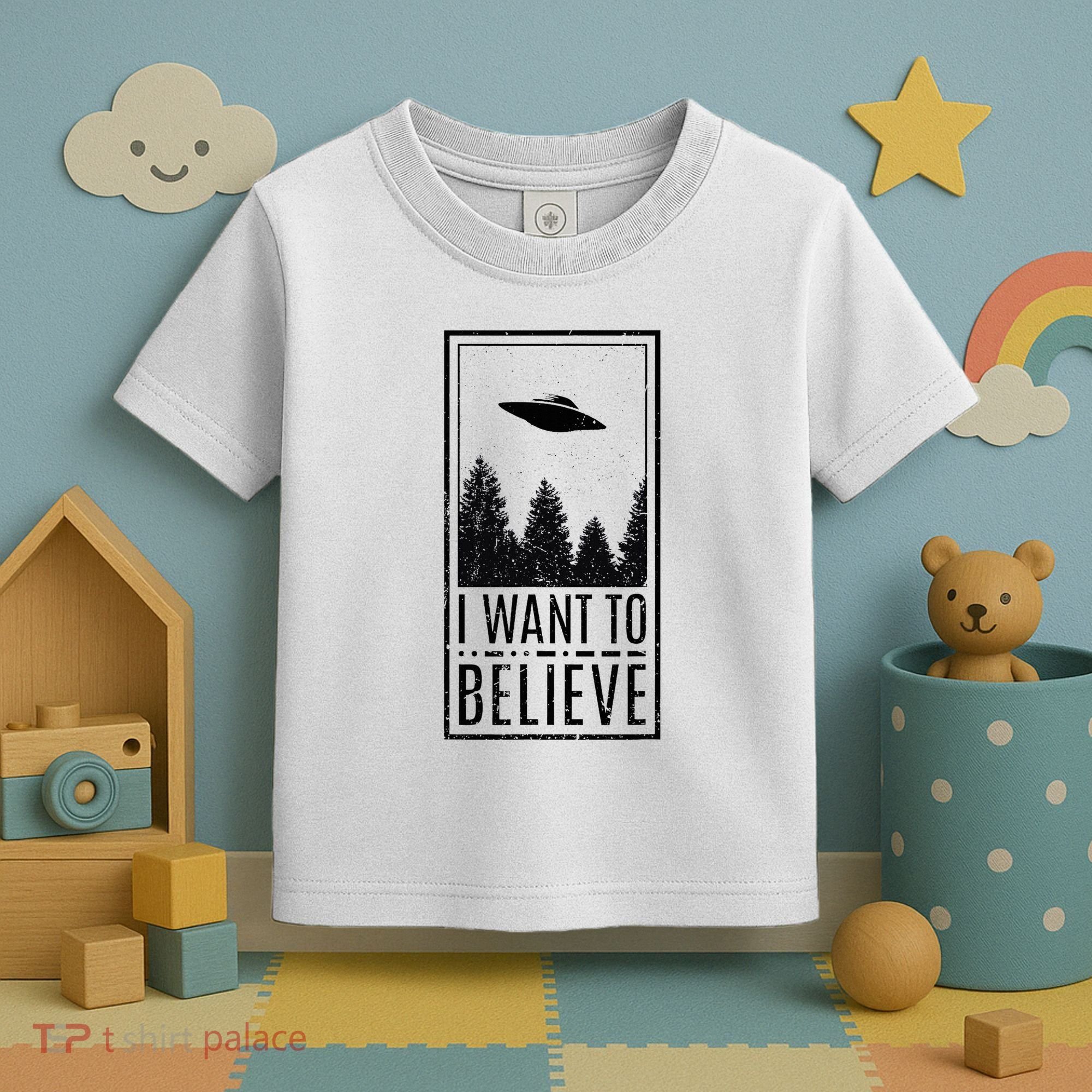 I Want To Believe Ufo Believer Alien Conspiracy Toddler T-Shirt