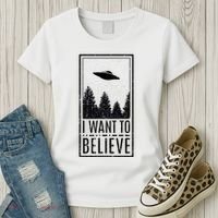 I Want To Believe Ufo Believer Alien Conspiracy Women's T-Shirt thumb 3