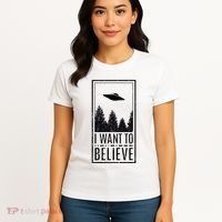 I Want To Believe Ufo Believer Alien Conspiracy Women's T-Shirt thumb 4