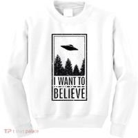 I Want To Believe Ufo Believer Alien Conspiracy Kids Sweatshirt thumb 0