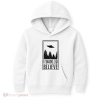 I Want To Believe Ufo Believer Alien Conspiracy Kids Hoodie thumb 0