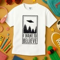 I Want To Believe Ufo Believer Alien Conspiracy Kids T-Shirt thumb 3