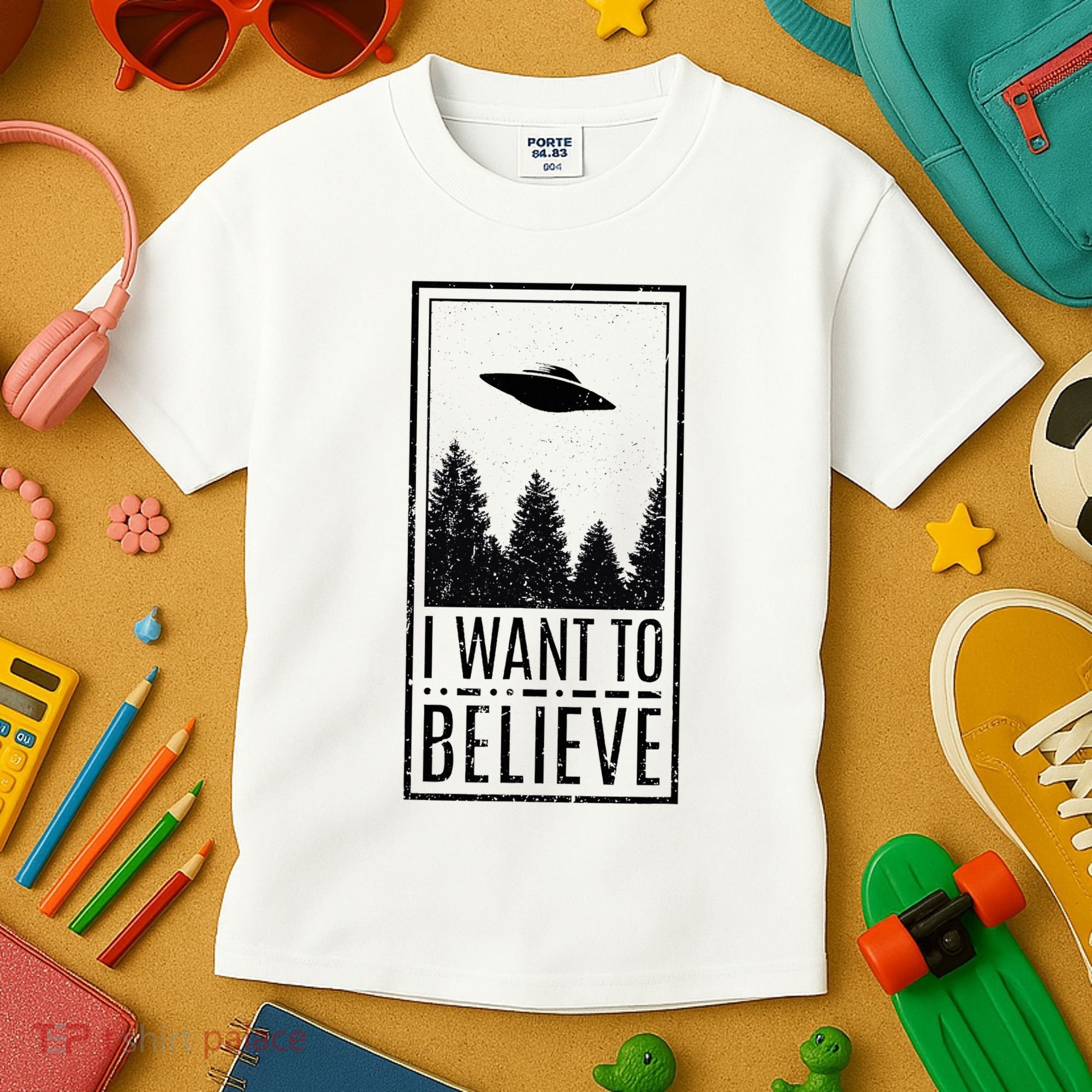 I Want To Believe Ufo Believer Alien Conspiracy Kids T-Shirt