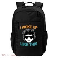 I Woke Up Like This Funny Emoji Smile Cool Face Backpack thumb 0