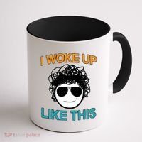 I Woke Up Like This Funny Emoji Smile Cool Face Coffee Mug thumb 1