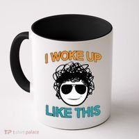 I Woke Up Like This Funny Emoji Smile Cool Face Coffee Mug thumb 0