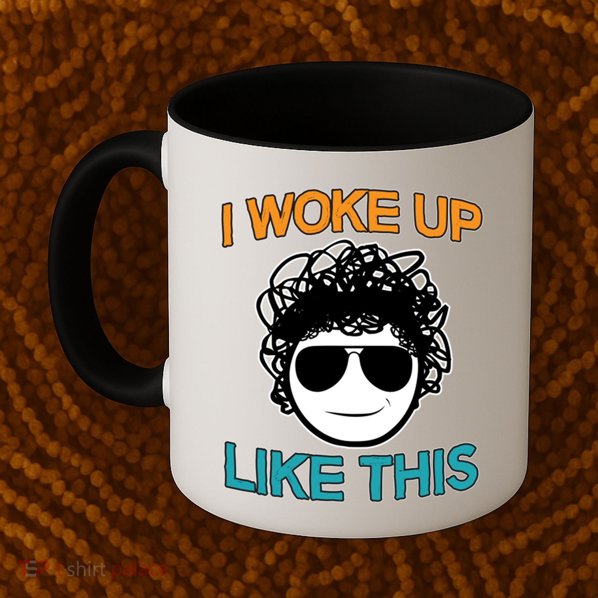 I Woke Up Like This Funny Emoji Smile Cool Face Coffee Mug