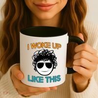I Woke Up Like This Funny Emoji Smile Cool Face Coffee Mug thumb 3